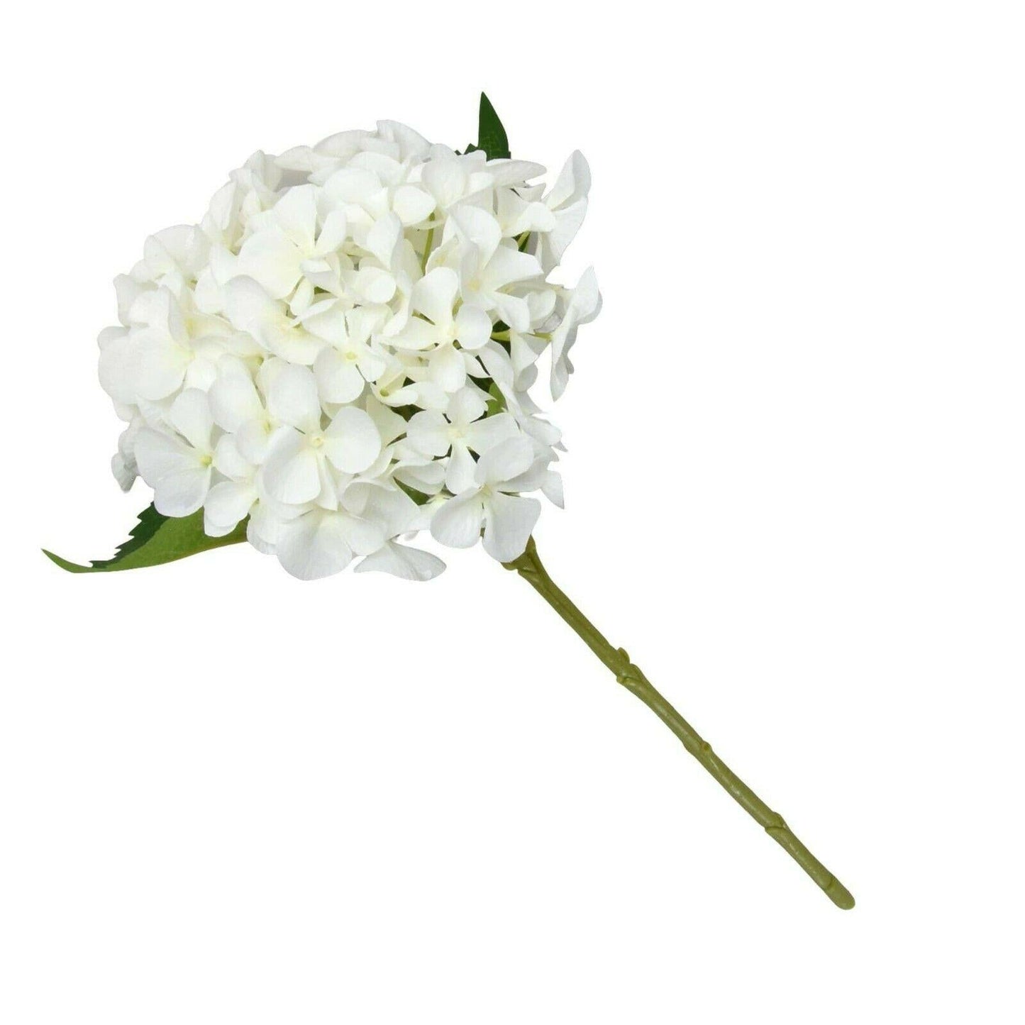 Single Hydrangea White Faux Stem 46cm