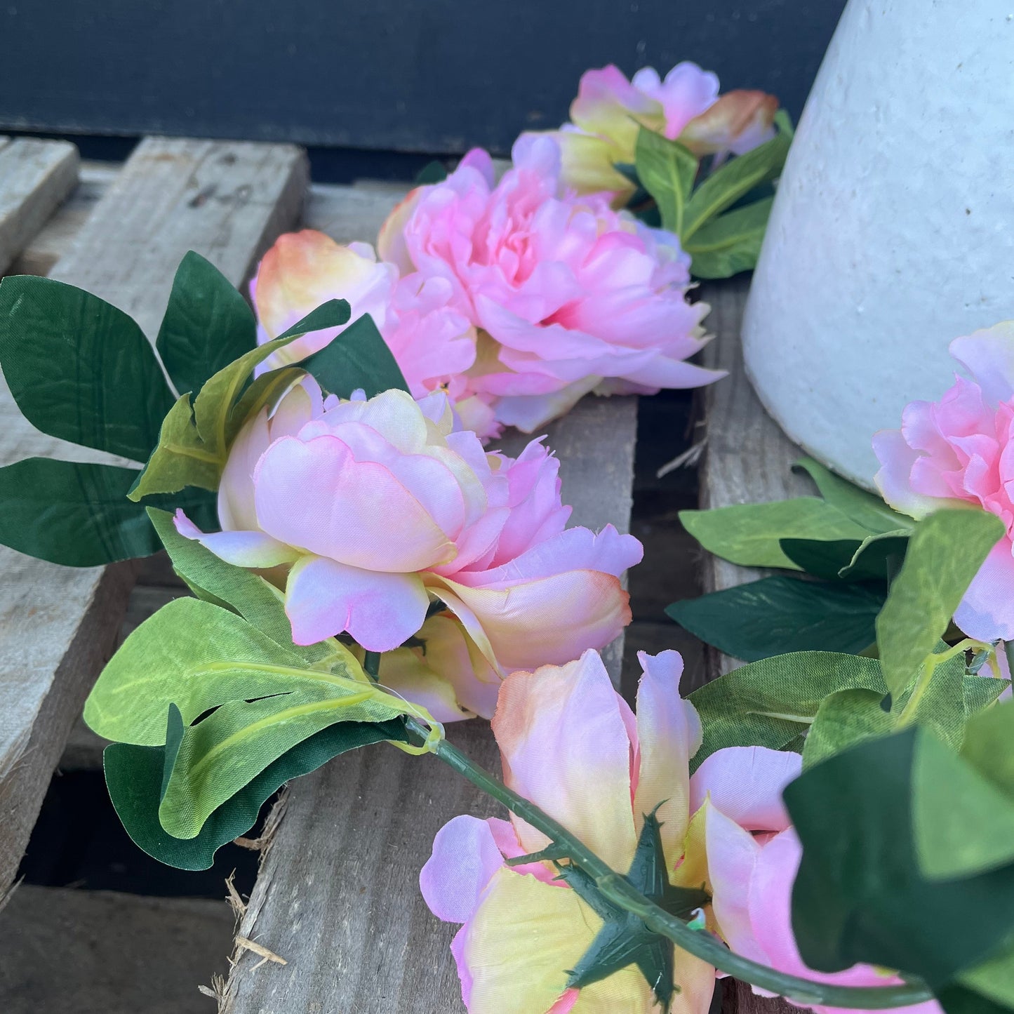Silk Peony Garland, Pink