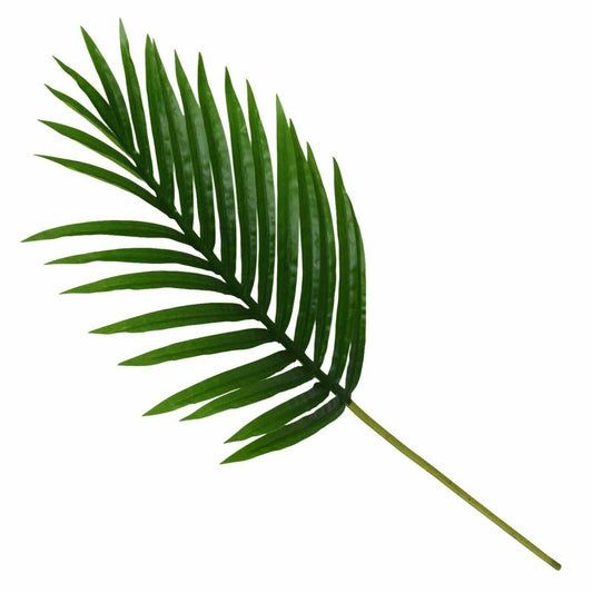Single Stem Faux Palm Leaf Green 65cm