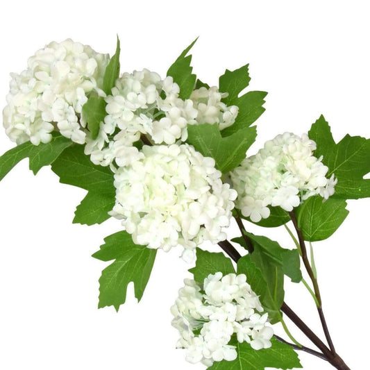 Single Stem Faux 6 Headed Viburnum White 64cm