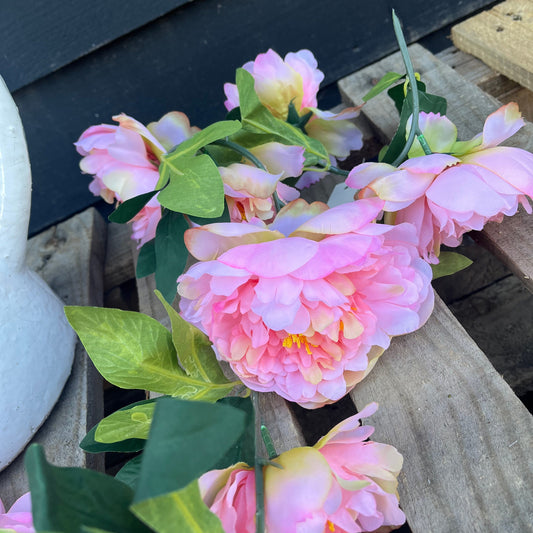 Silk Peony Garland, Pink